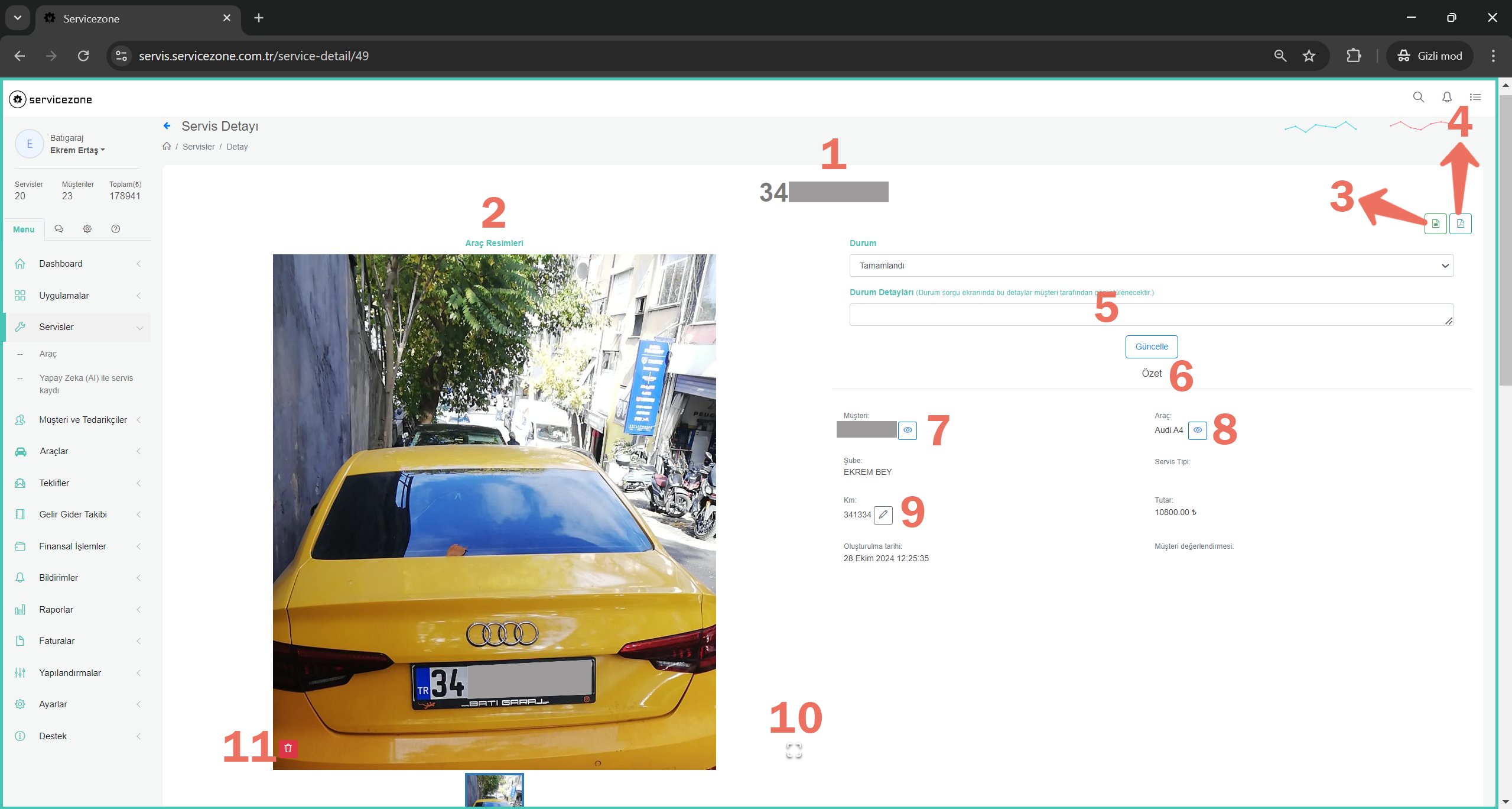 Servis Detay Sayfası
